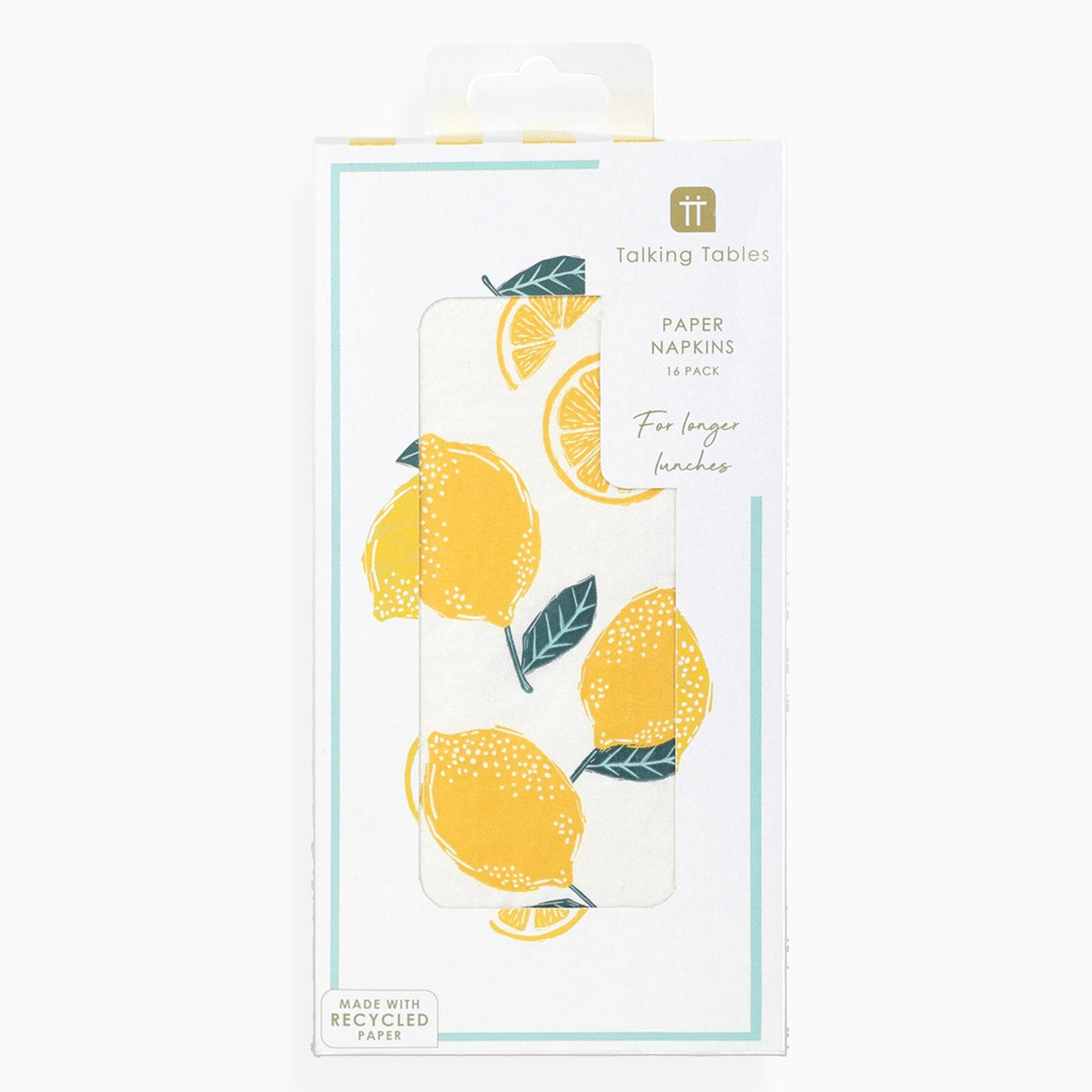 Paper Napkins-LONGNAP-LEM - Lemon Paper Napkins 16 Pack-Talking Tables