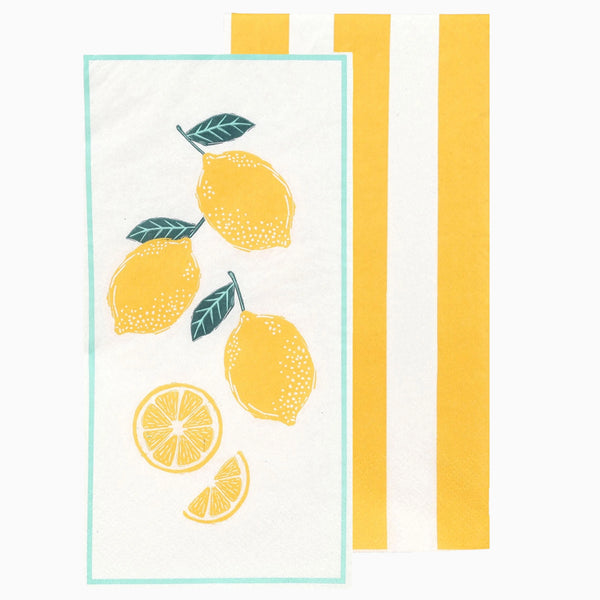 Paper Napkins-LONGNAP-LEM - Lemon Paper Napkins 16 Pack-Talking Tables