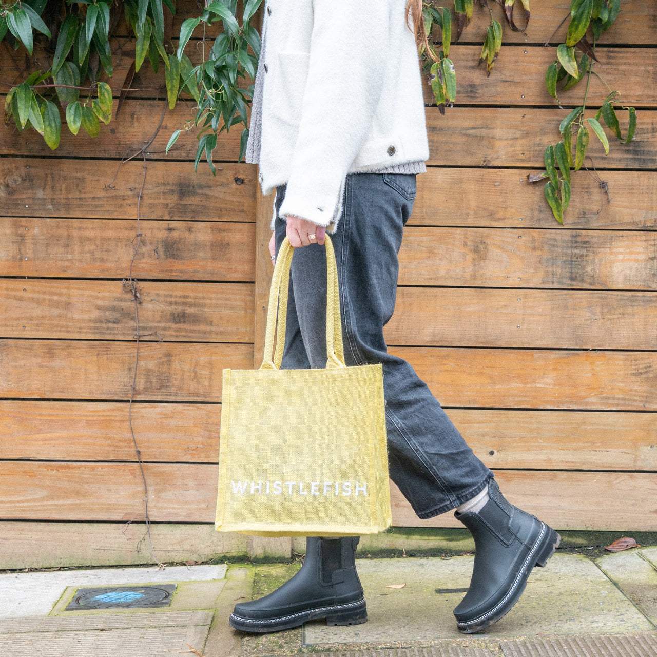 Small Jute Bag-JB218 - Lemon Small Jute Bag-Whistlefish