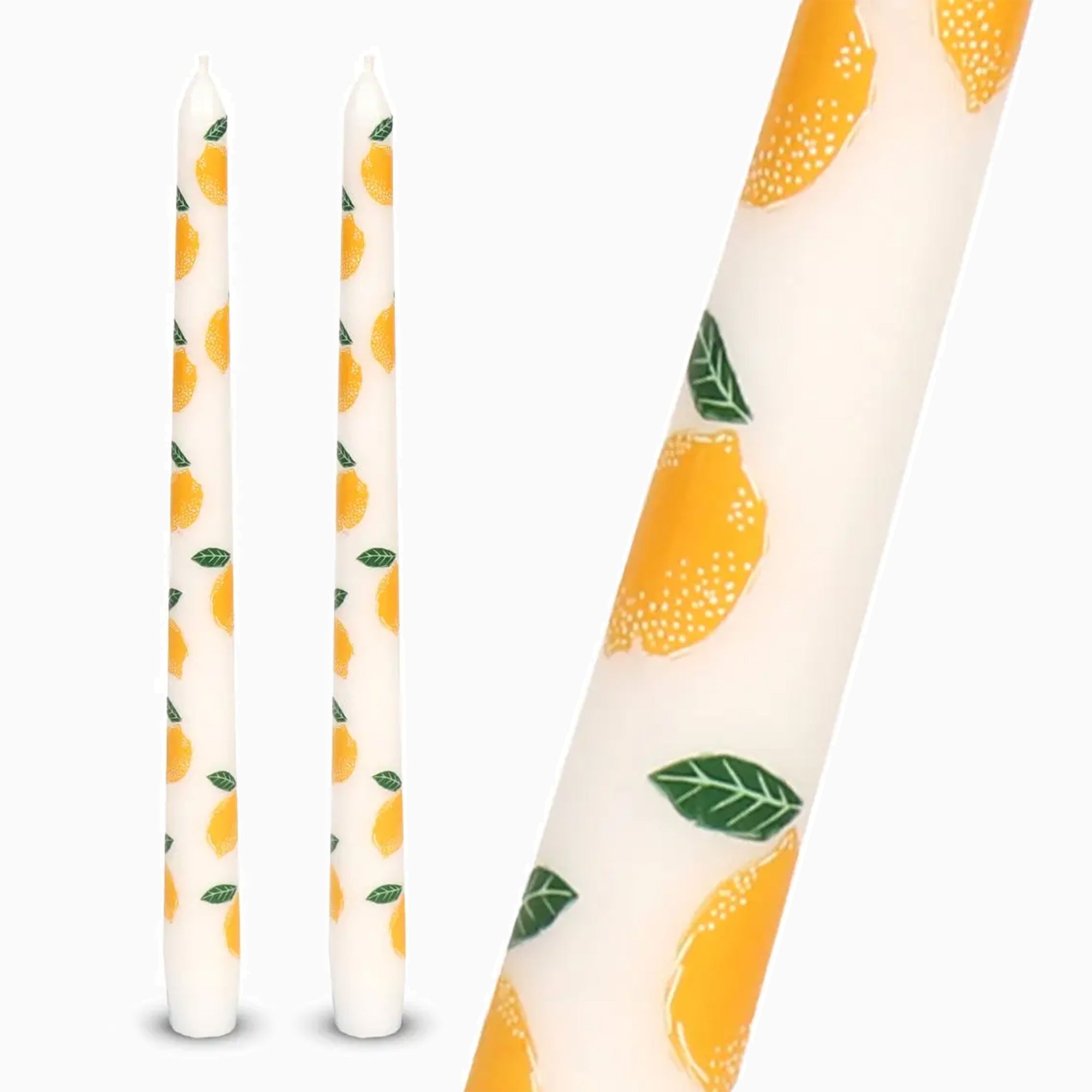 Candle Set-CNDL-LEM - Lemon Taper Dinner Candles 2 Pack-Talking Tables