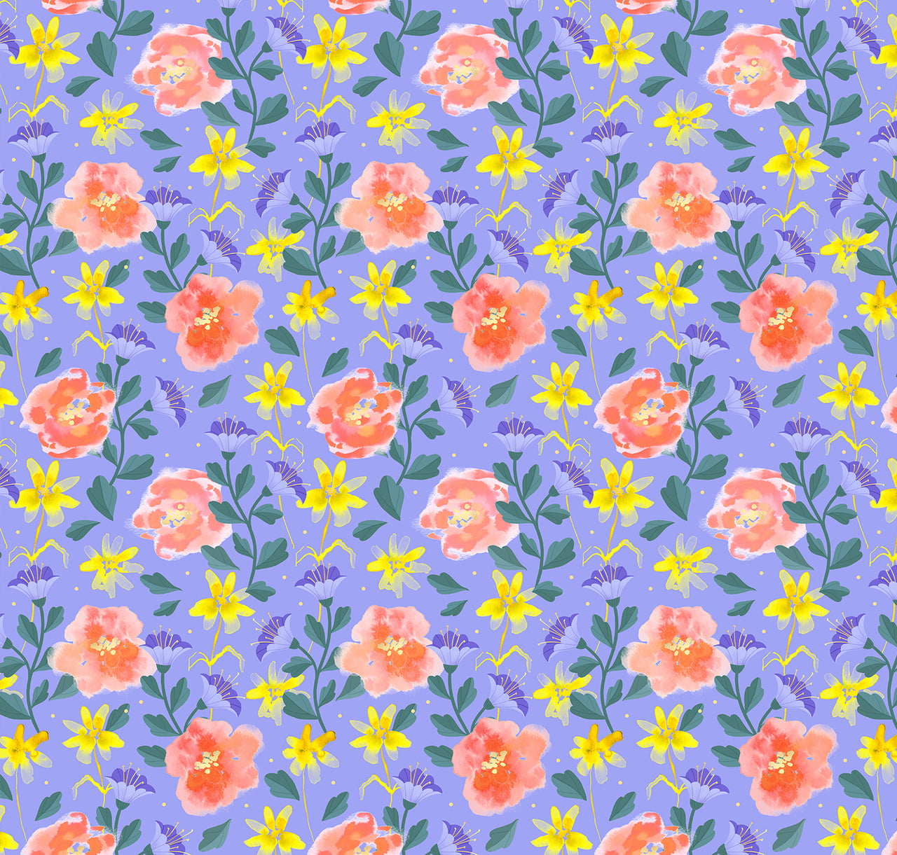 Wrapping Paper-GWP100 - Lilac Floral Wrapping Paper-Whistlefish