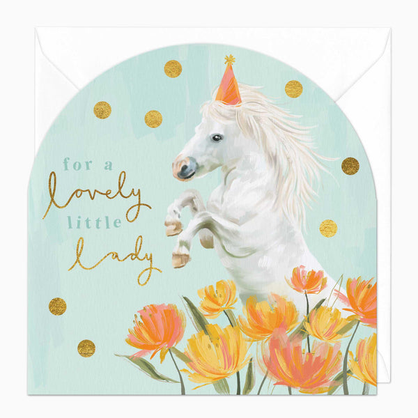 Greeting Card-F354 - Little Lady Horse Arch Card-Whistlefish