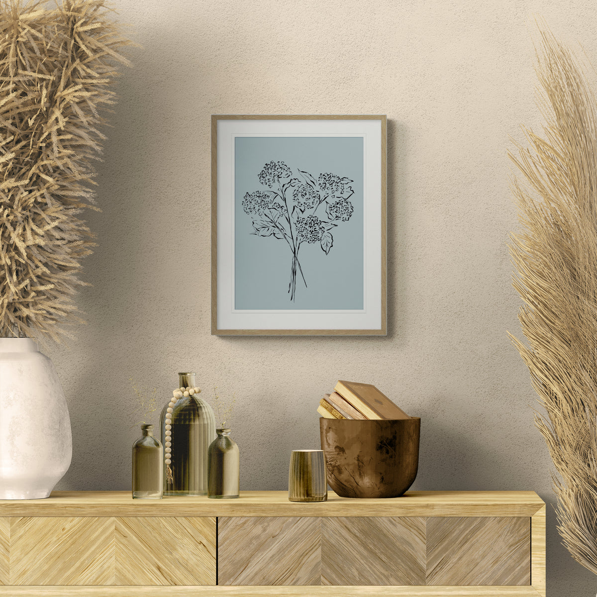 WF1209F - Blue Meadow Small Framed Print