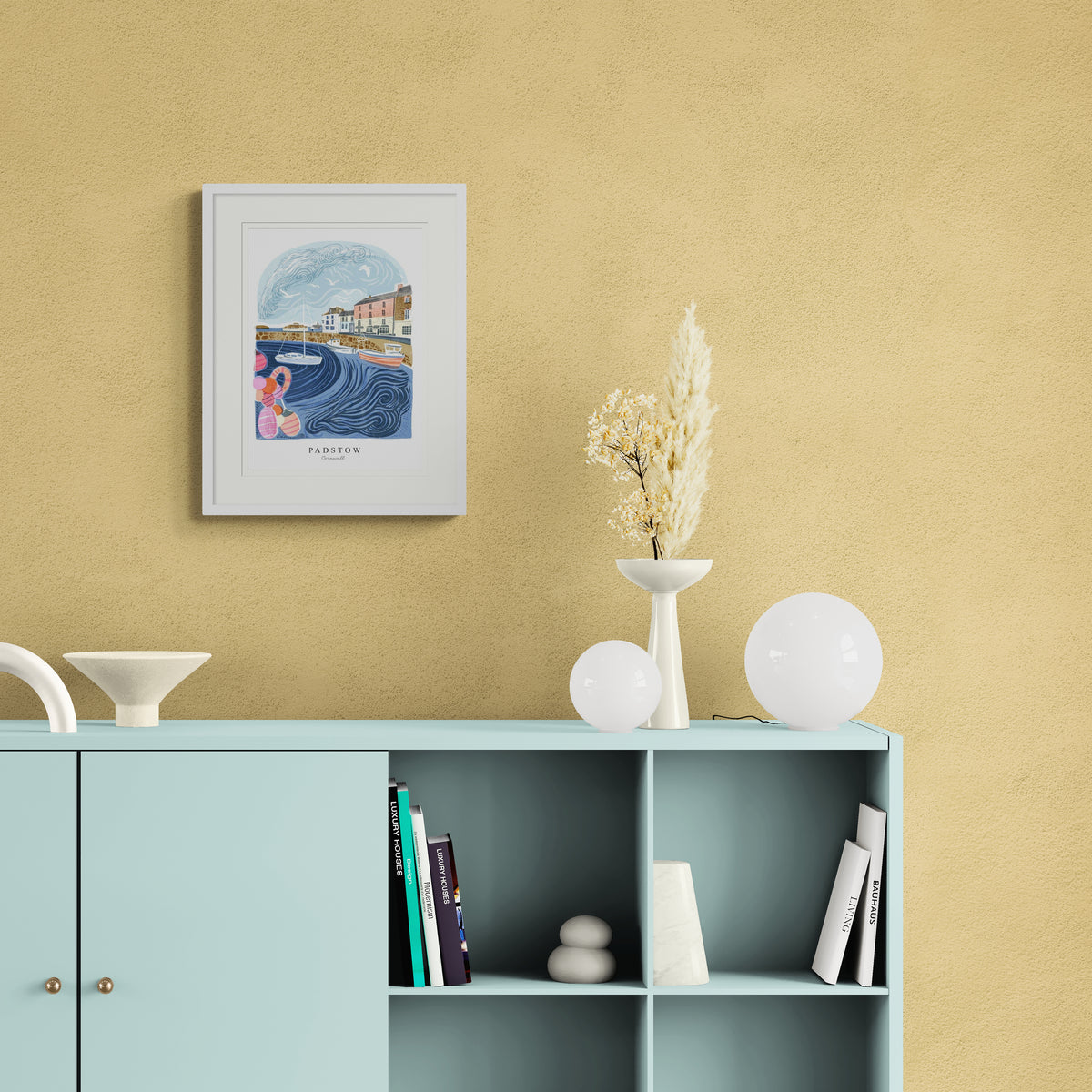 WF1228F - Padstow Lino Small Framed Print