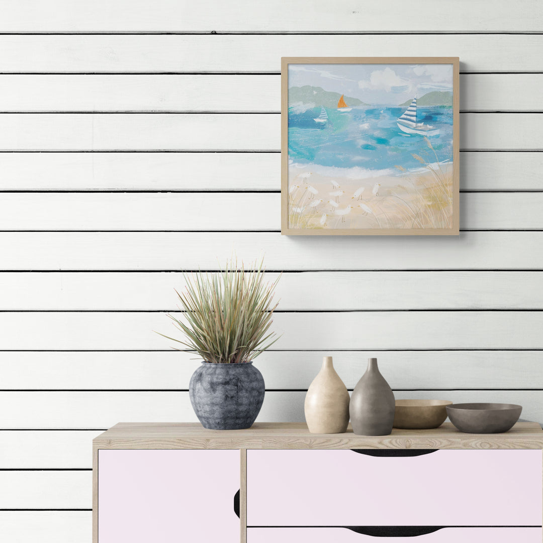 Sails and Shorebirds Framed Print - Whistlefish
