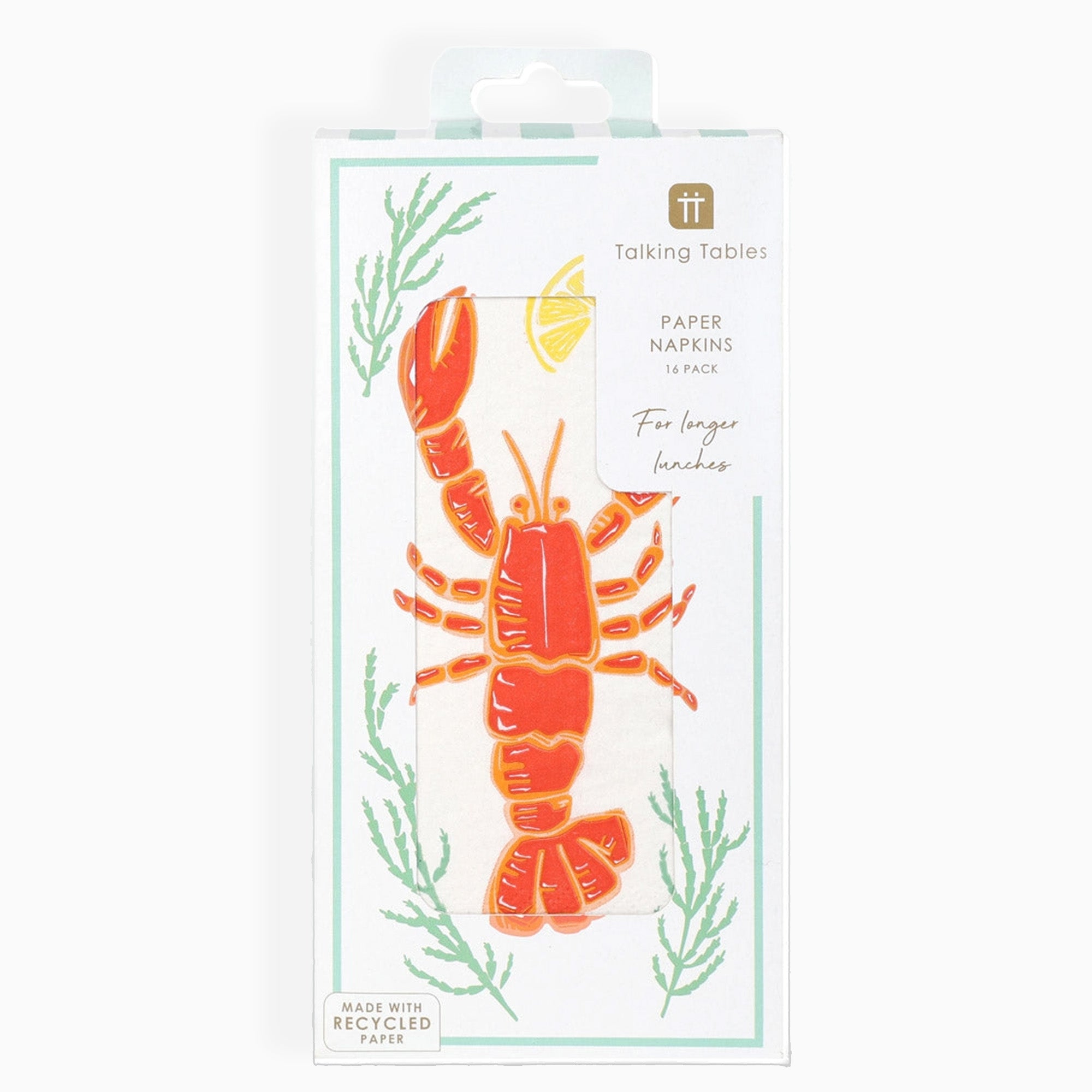 Paper Napkins-LONGNAP-LOBSTER - Lobster Paper Napkins 16 Pack-Talking Tables