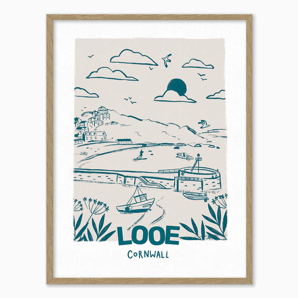 Framed Print-WF1259F - Looe Small Framed Print-Whistlefish