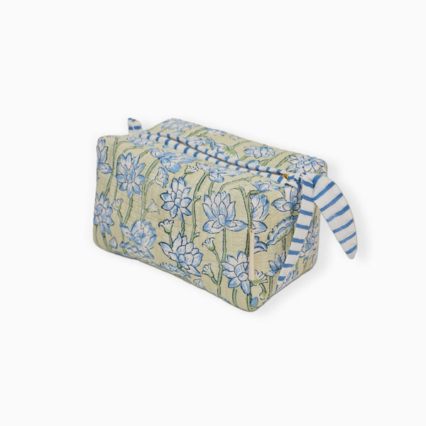 Lotus Indigo Medium Cosmetic Bag - Whistlefish
