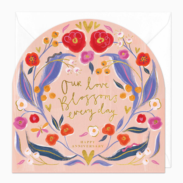Greeting Card-F353 - Love Blossoms Anniversary Arch Card-Whistlefish