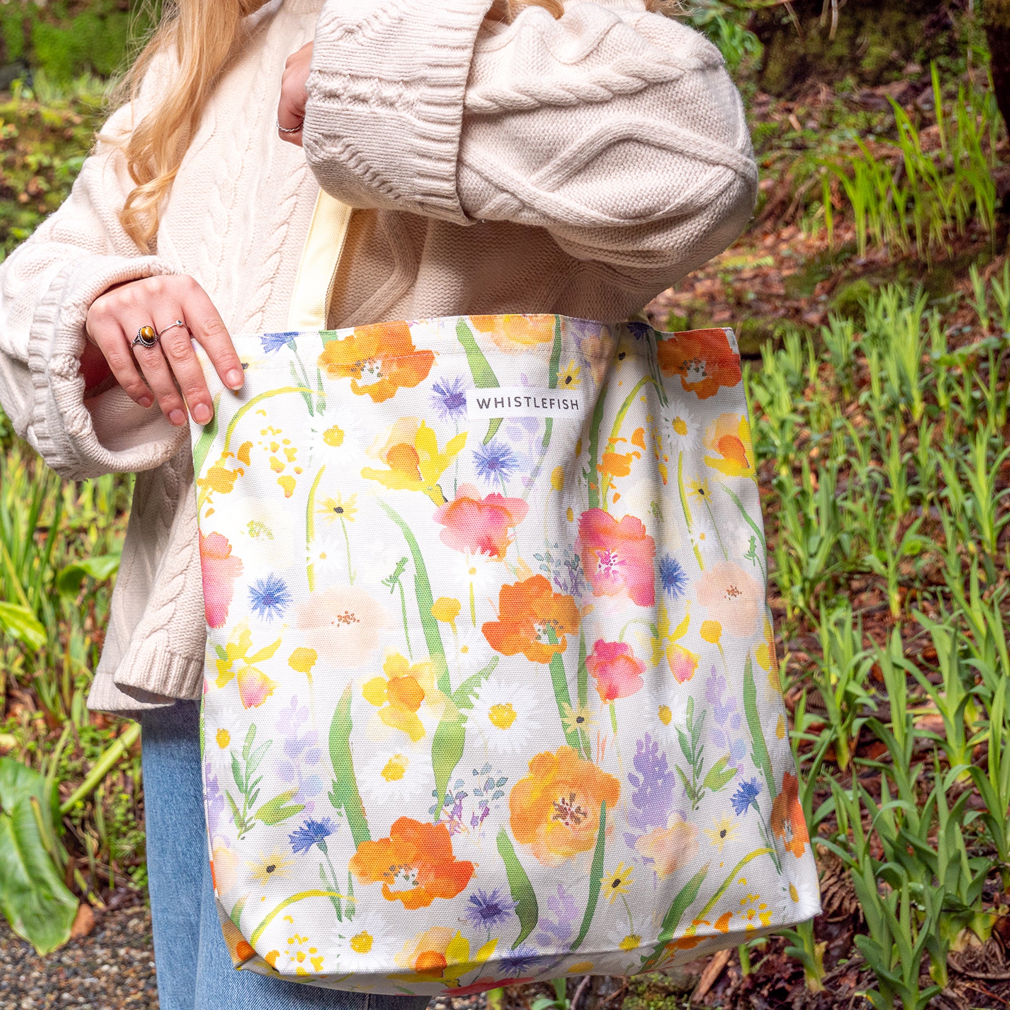 Tote Bag-WTB85 - Meadow Morning Tote Bag-Whistlefish