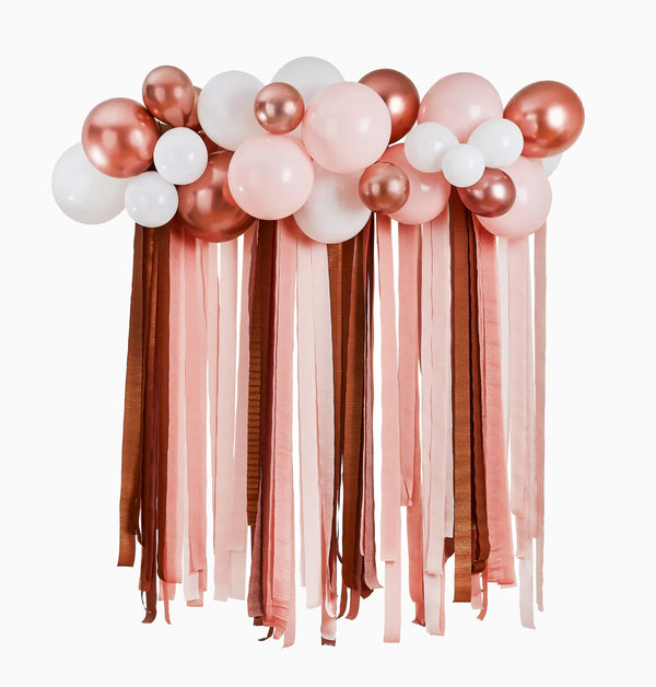 Balloons-HBMM356 - Metallic Balloon & Streamer Backdrop Set-HootyBalloo