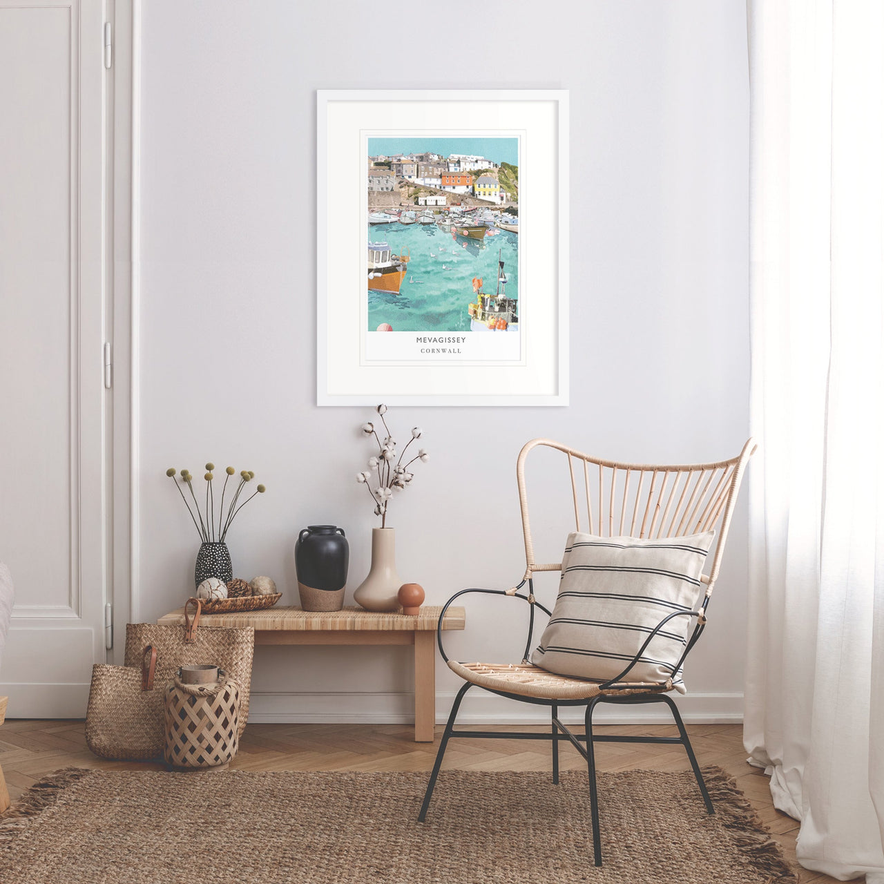Framed Print-WF115F - Mevagissey Framed Print-Whistlefish