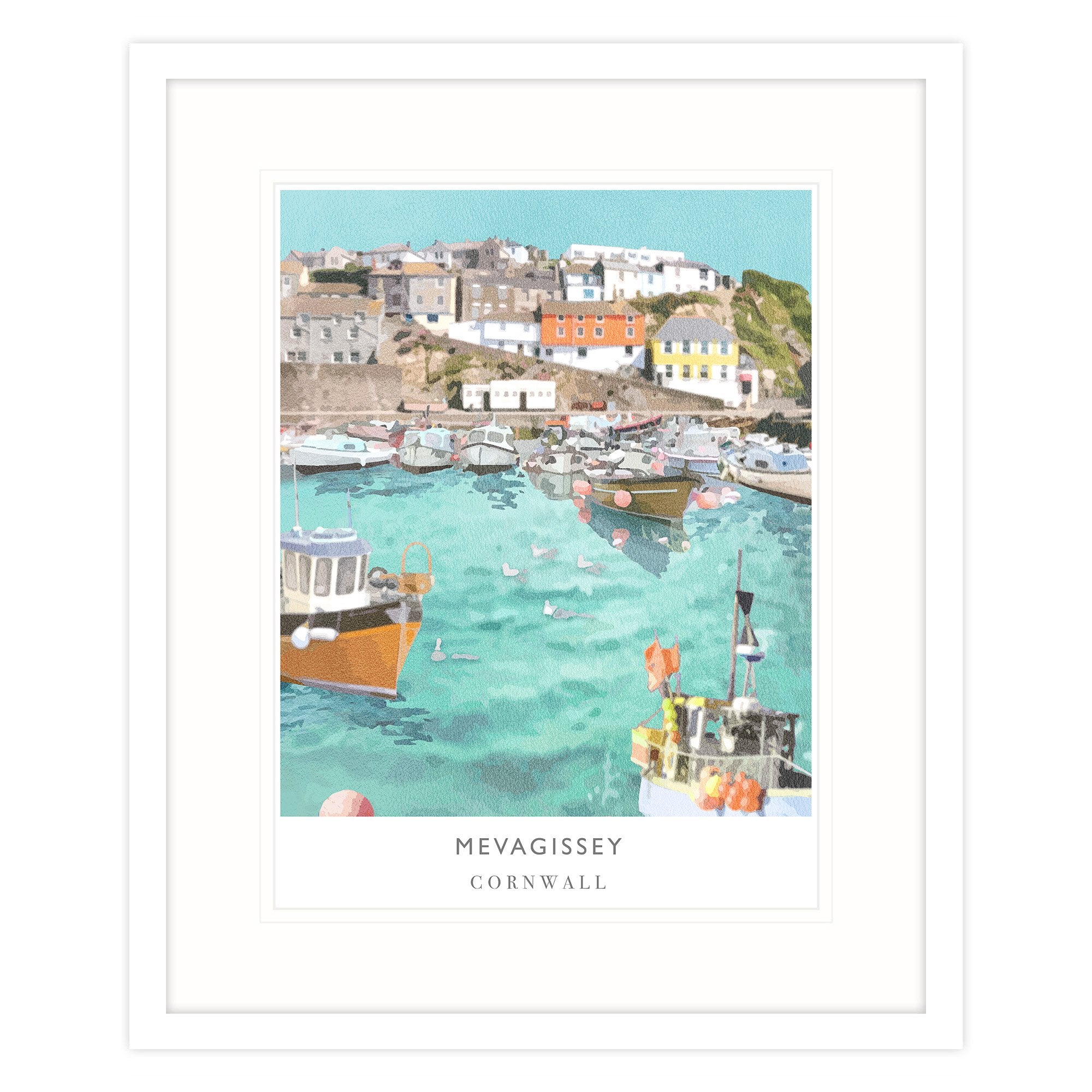 Framed Print-WF115F - Mevagissey Framed Print-Whistlefish