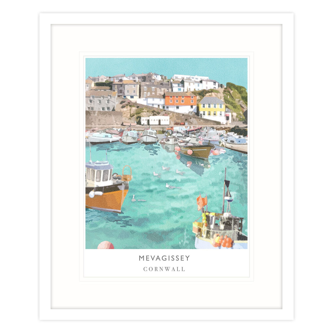 Framed Print-WF115F - Mevagissey Framed Print-Whistlefish