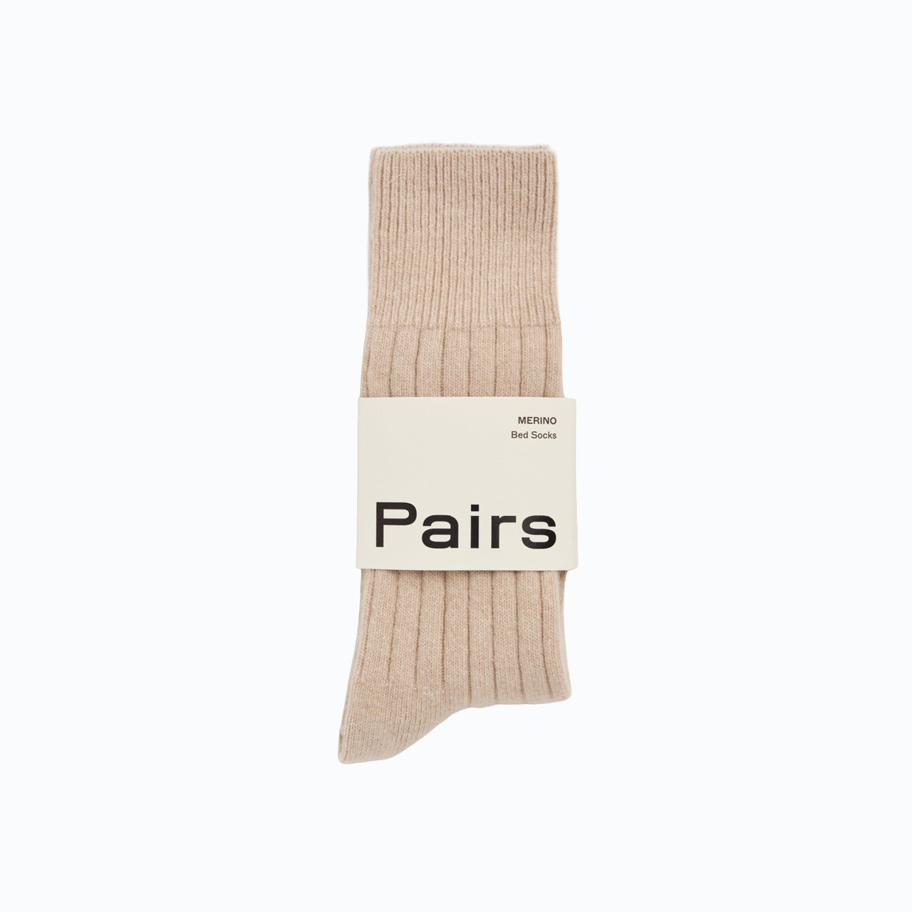 Socks-BEDWOLFAWNS25 - Milky Tea Beige Merino Bed Socks-Pairs Socks