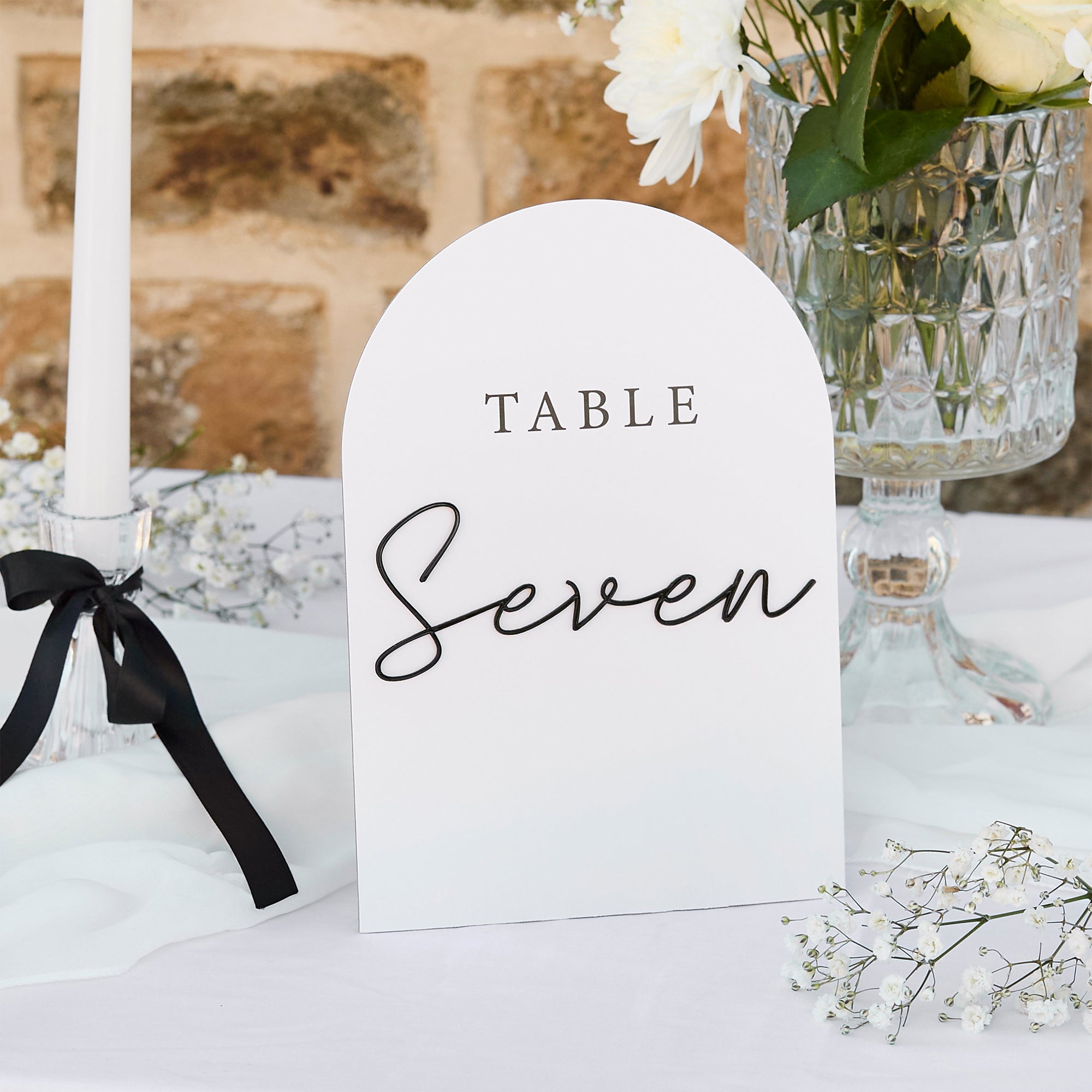 Table Numbers-HBMW112 - Monochrome Arch Card Table Numbers-Hootyballoo