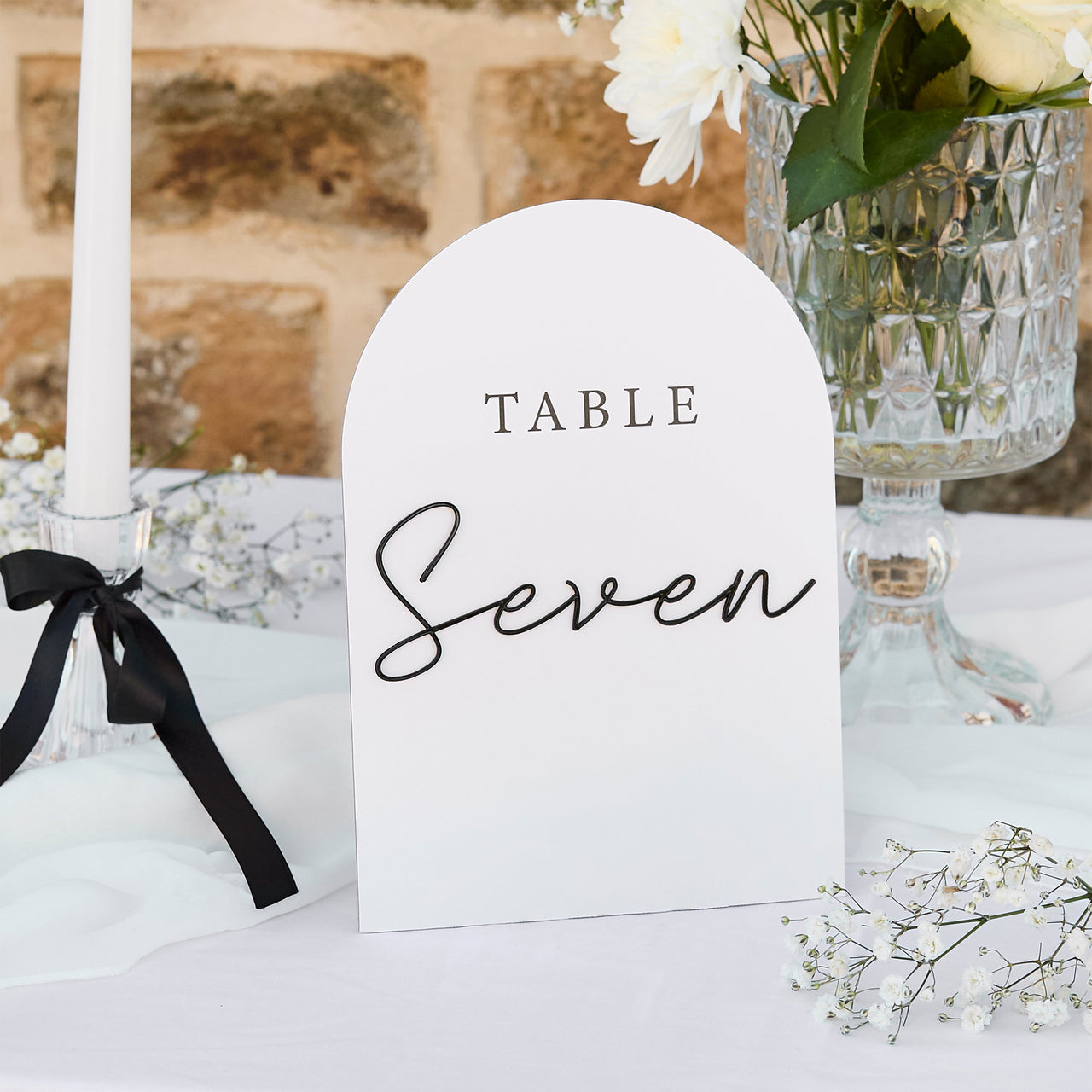 Table Numbers-HBMW112 - Monochrome Arch Card Table Numbers-Hootyballoo