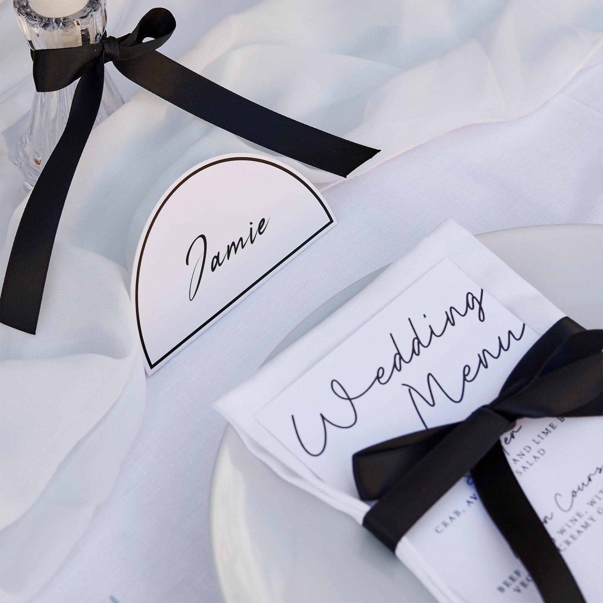 Place Cards-HBMW110 - Monochrome Arch Place Cards-Hootyballoo