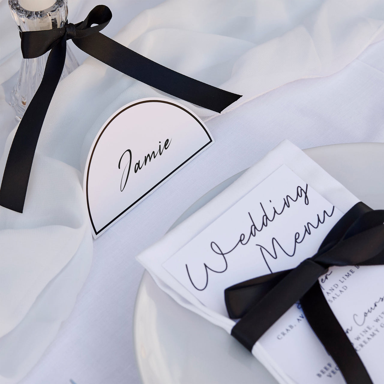 Place Cards-HBMW110 - Monochrome Arch Place Cards-Hootyballoo