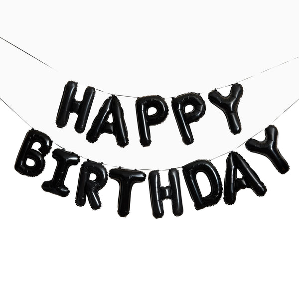 Balloon Bunting-HBMP121 - Monochrome Birthday 16" Balloon Garland-Hootyballoo