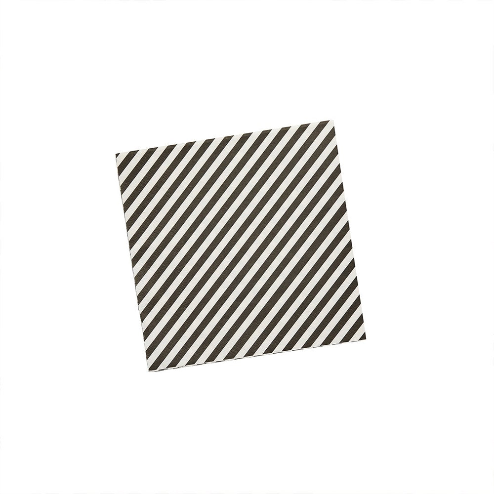 Paper Napkins-HBMP103 - Monochrome Striped Paper Napkins-Hootyballoo