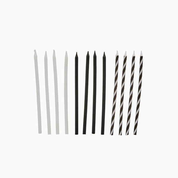 Party Candle-HBWC158 - Monochrome Tall Candles-Hootyballoo