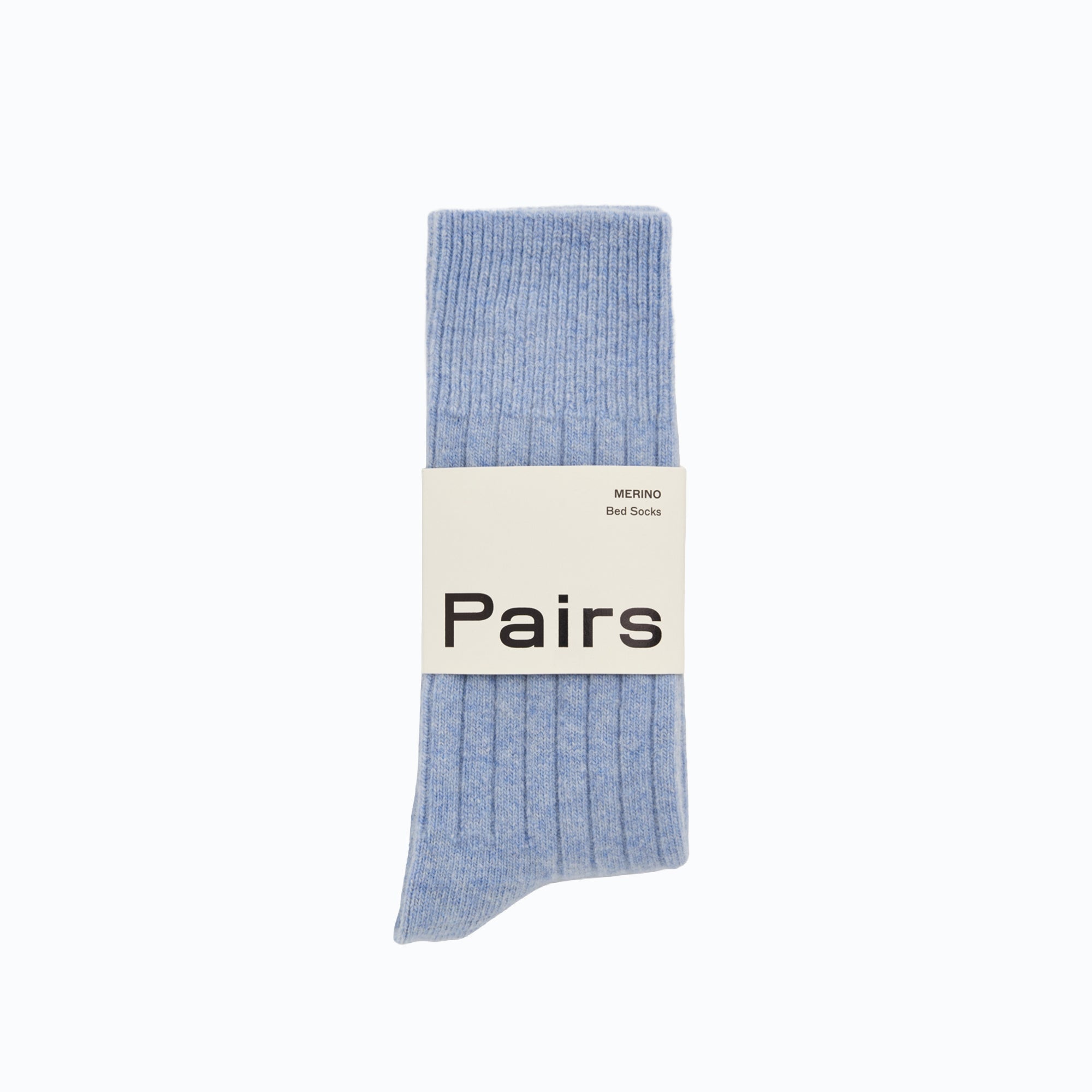 Socks-BEDWOLPBLL25 - Morning Blue Merino Bed Socks-Pairs Socks
