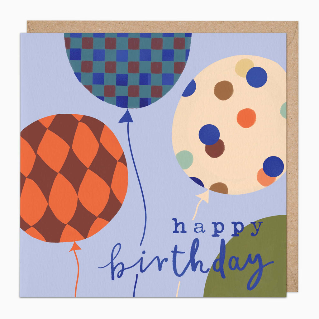 Greeting Card-G599 - Navy Balloons Birthday Card-Whistlefish