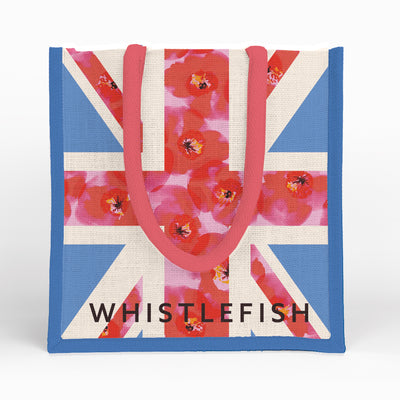 Navy Poppy Union Jack Large Juco Bag - Whistlefish