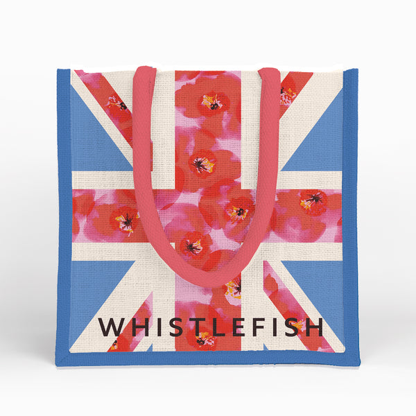 Small Juco Bag-JB206 - Navy Poppy Union Jack Small Juco Bag-Whistlefish