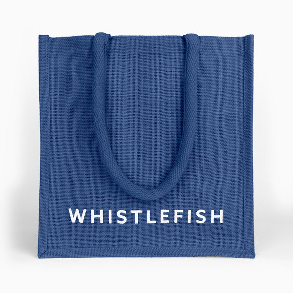 Small Jute Bag-JB211 - Ocean Blue Small Jute Bag-Whistlefish