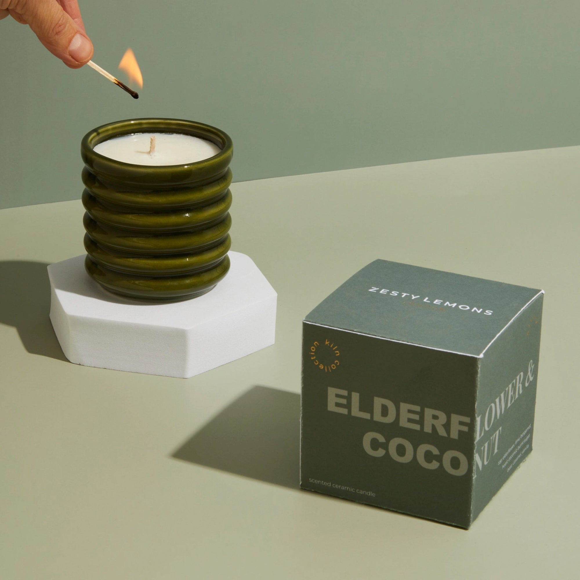 Candle-ZL_0132 - Olive Candle Elderflower & Coconut-Zesty Lemons