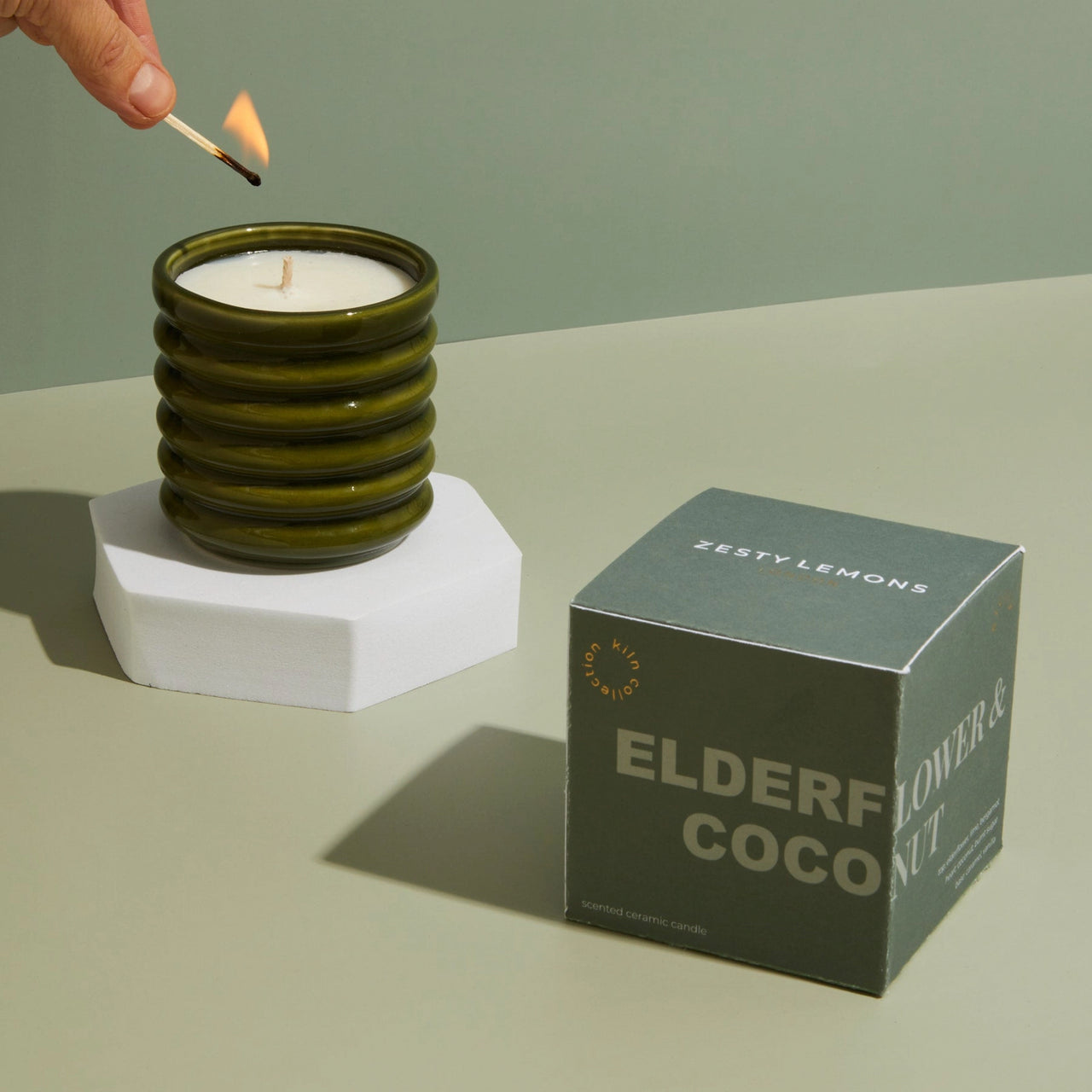 Candle-ZL_0132 - Olive Candle Elderflower & Coconut-Zesty Lemons