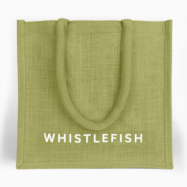 Jute Bag-JB205 - Olive Green Large Jute Bag-Whistlefish