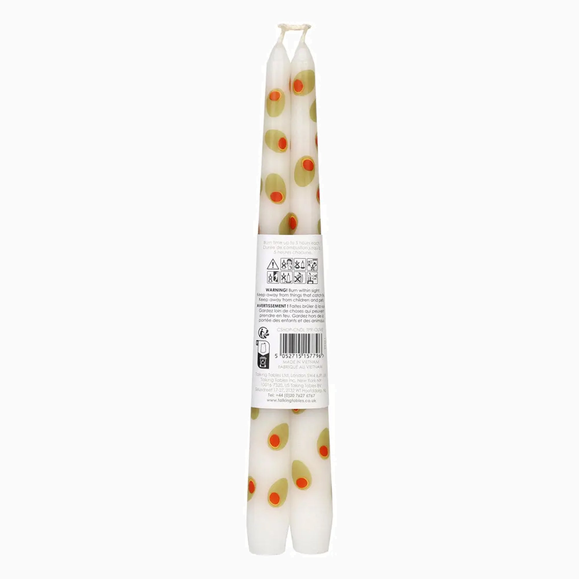 Candle Set-CNDL-OLIVE - Olive Taper Dinner Candles 2 Pack-Talking Tables