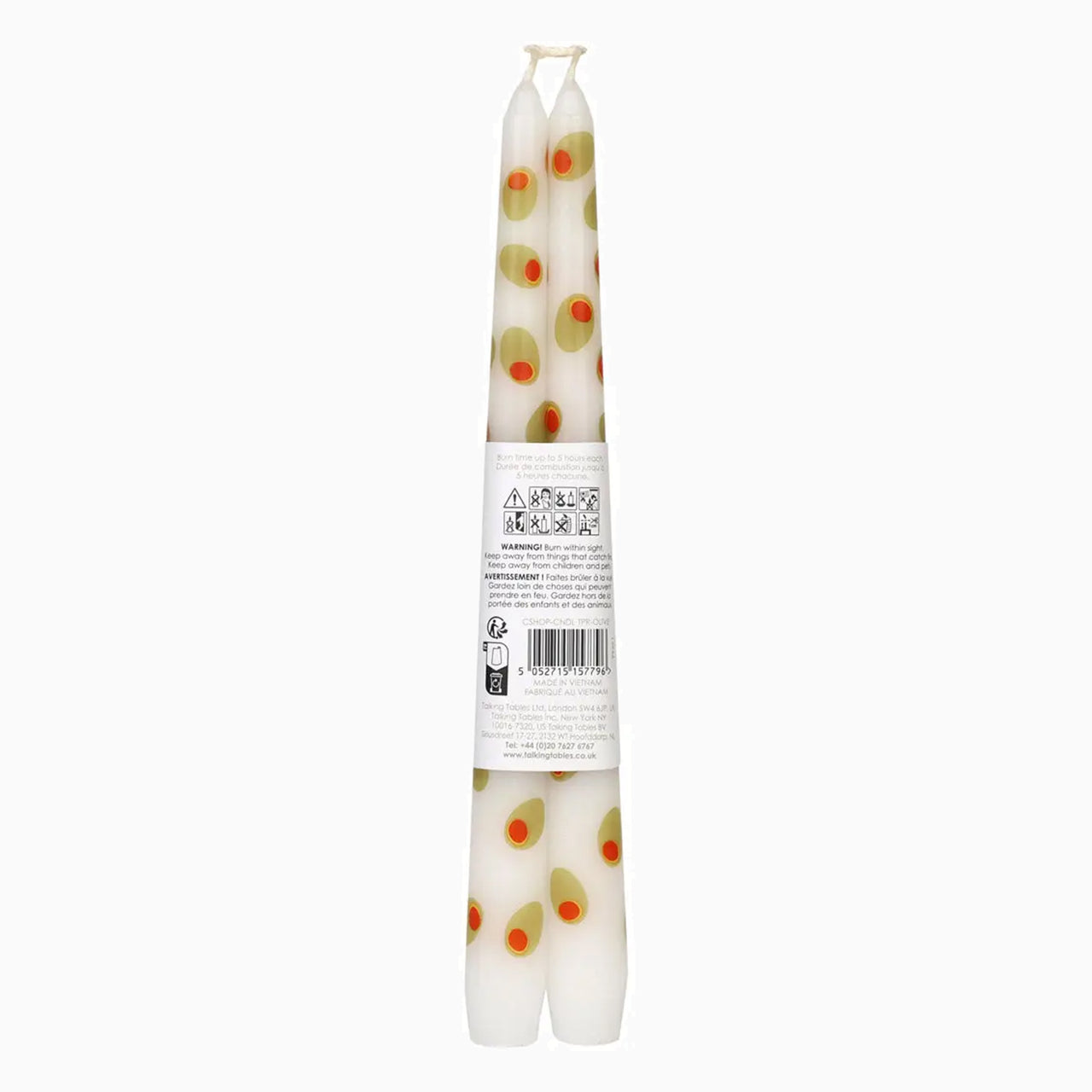 Candle Set-CNDL-OLIVE - Olive Taper Dinner Candles 2 Pack-Talking Tables
