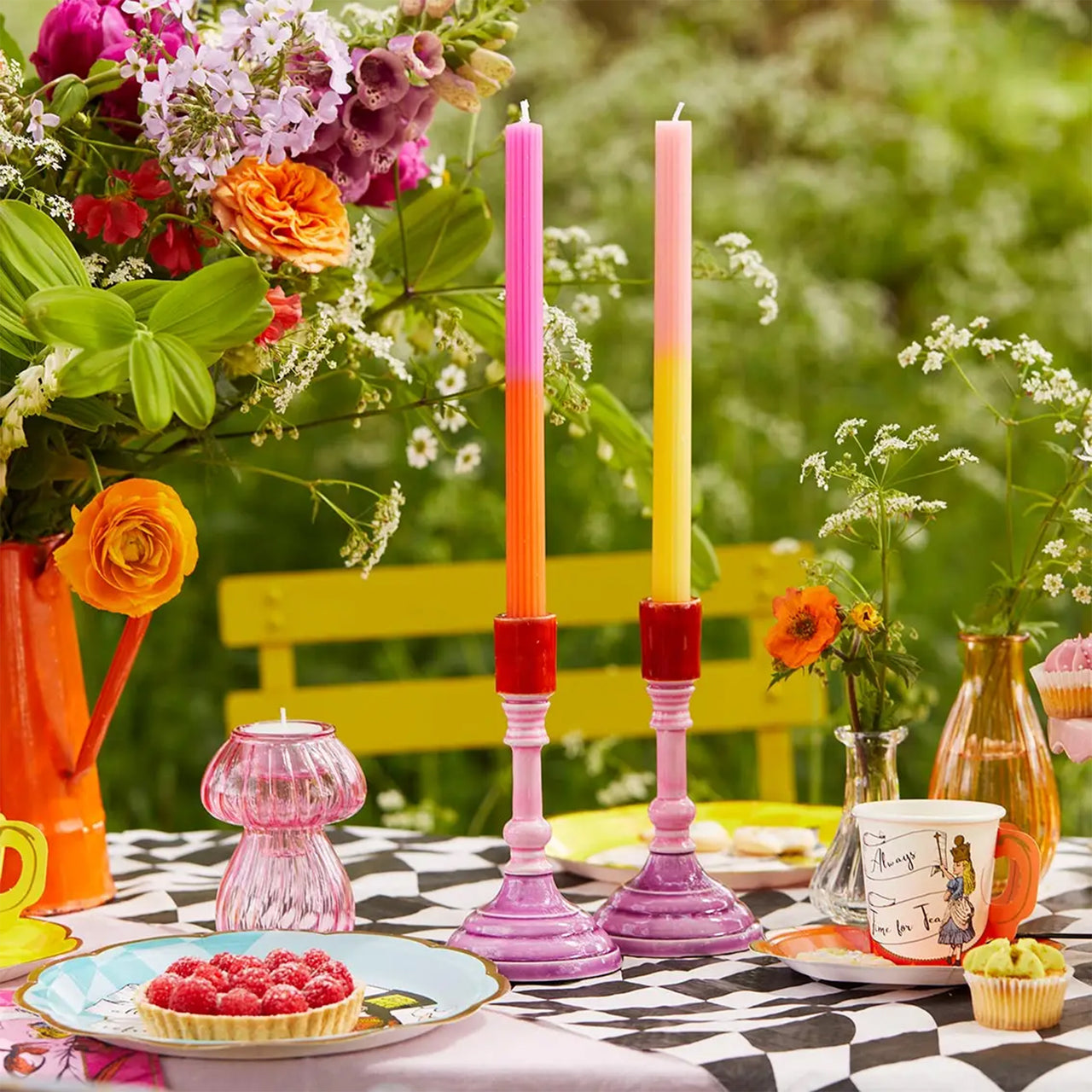 Dinner Candles-CNDL-2TONE-P - Ombre Pink Dinner Candles 2 Pack-Talking Tables