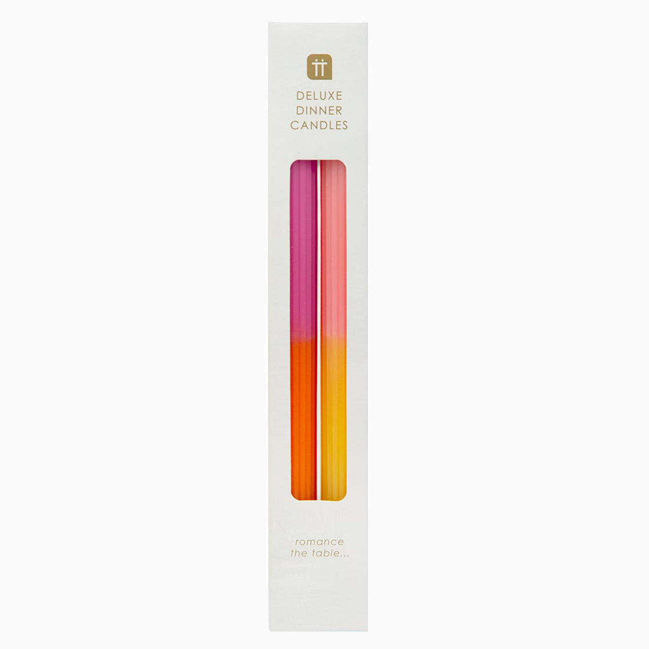 Dinner Candles-CNDL-2TONE-P - Ombre Pink Dinner Candles 2 Pack-Talking Tables