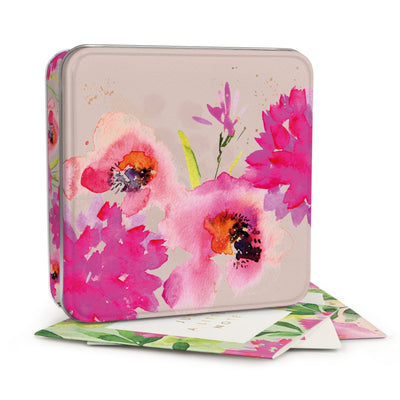 Orange Poppy Notelet Tin - Whistlefish