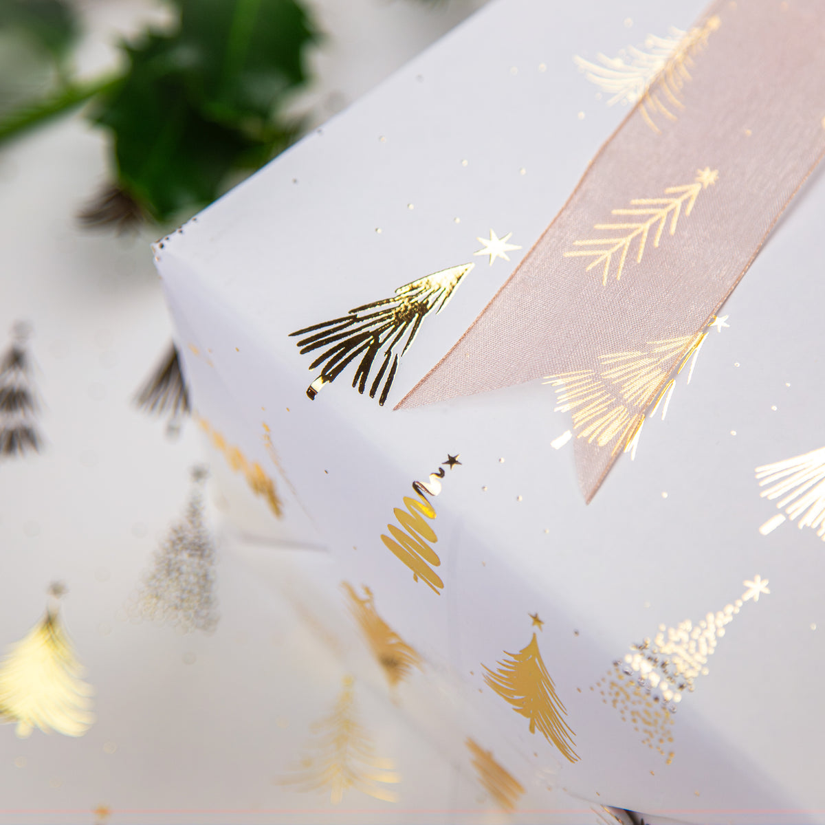 FCWP009 - Golden Pines Foiled Wrapping Paper