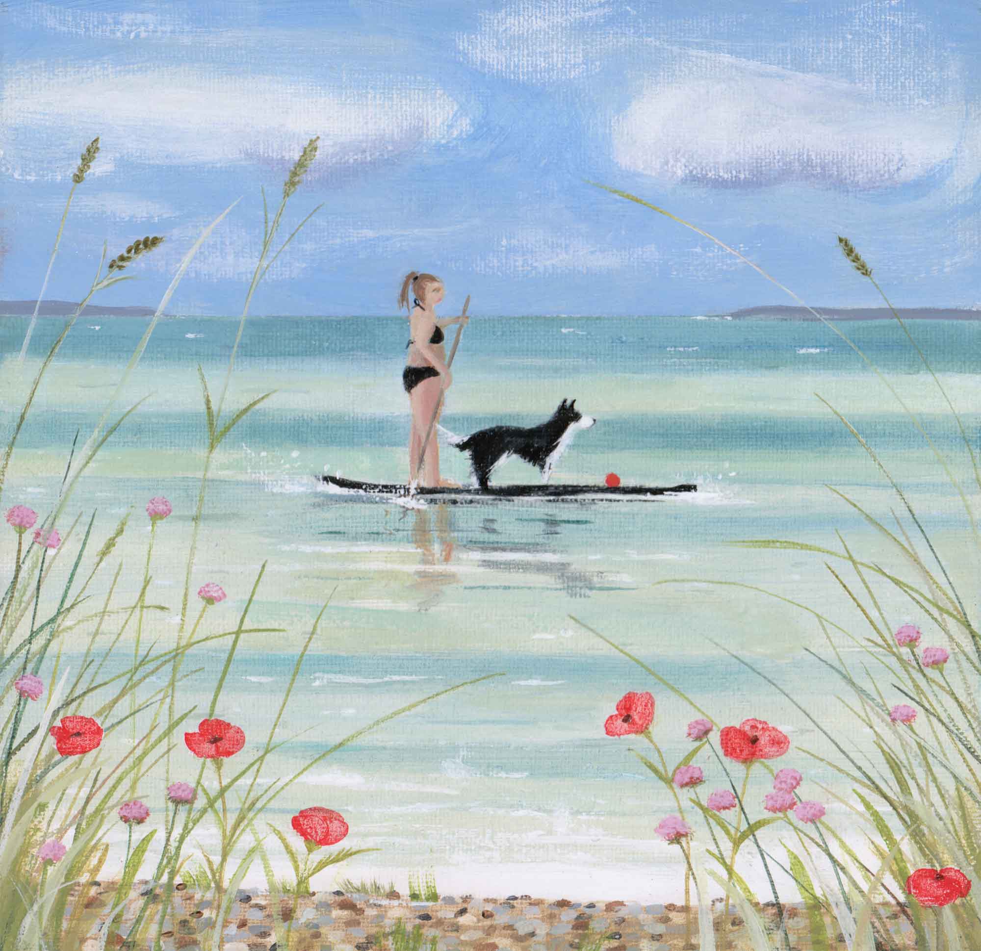 Print-HC301P - Paddle Boarding Art Print-Hannah Cole