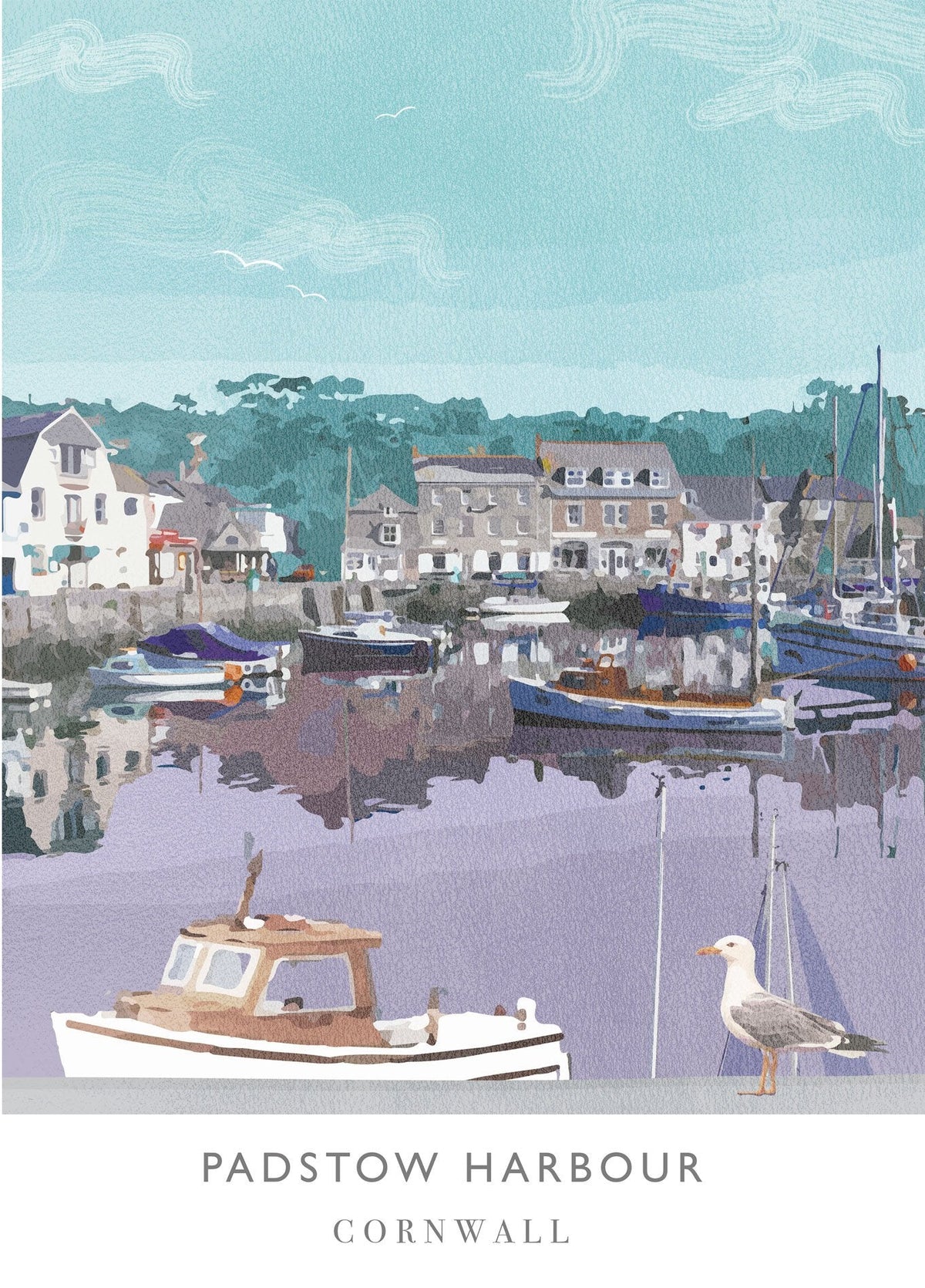 WF84P Padstow Harbour Art Print