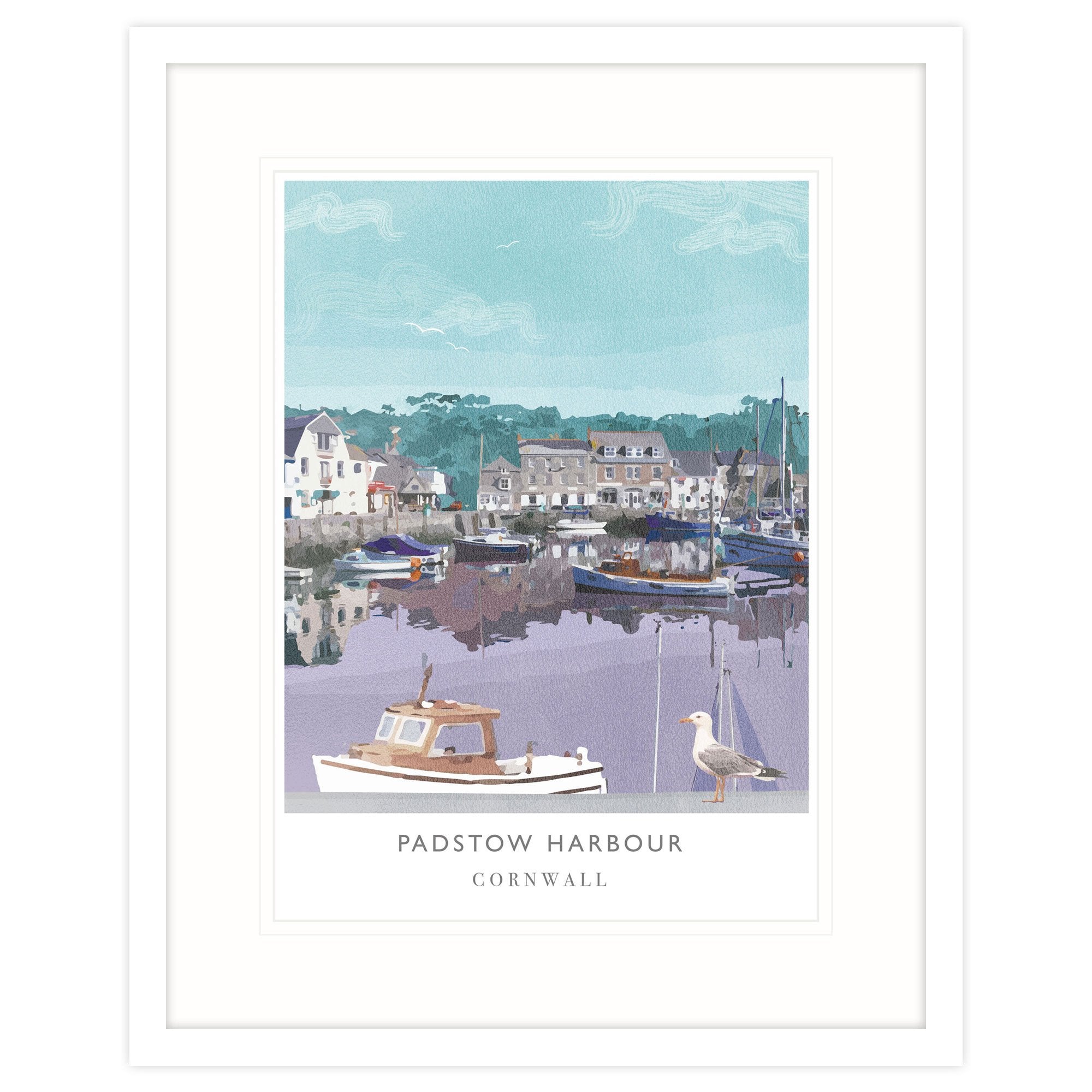 WF84F Padstow Harbour Framed Print