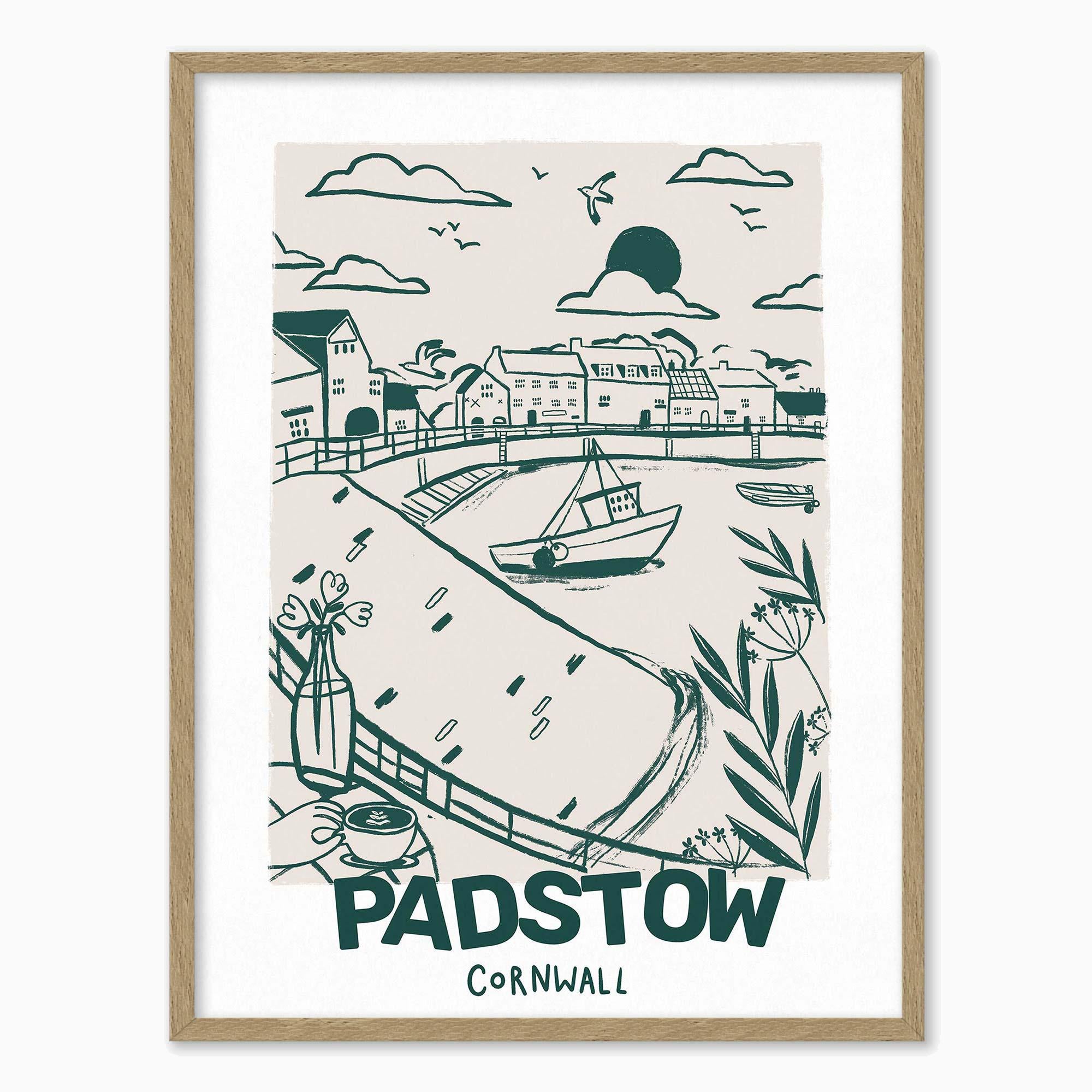 Framed Print-WF1078F - Padstow Large Framed Print-Whistlefish