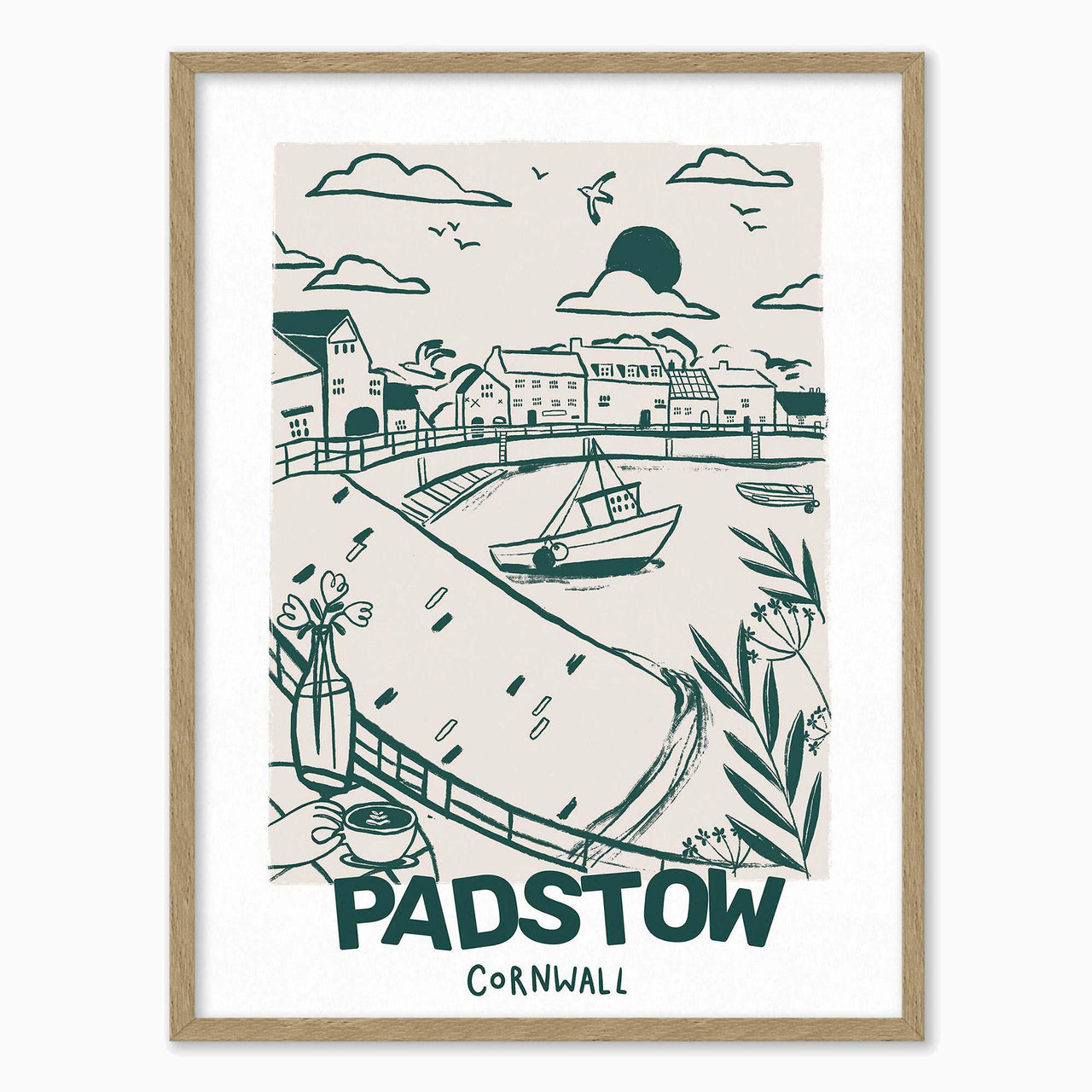 Framed Print-WF1078F - Padstow Large Framed Print-Whistlefish