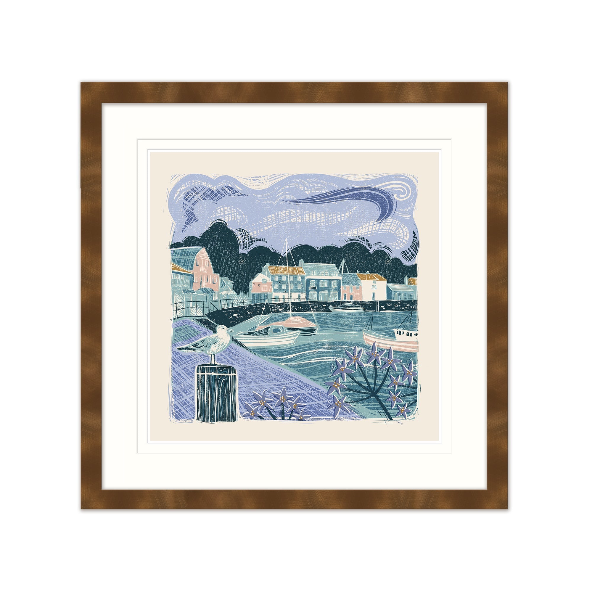 Framed Print - WF927F - Padstow Quay Summer - Padstow Quay Summer - Whistlefish
