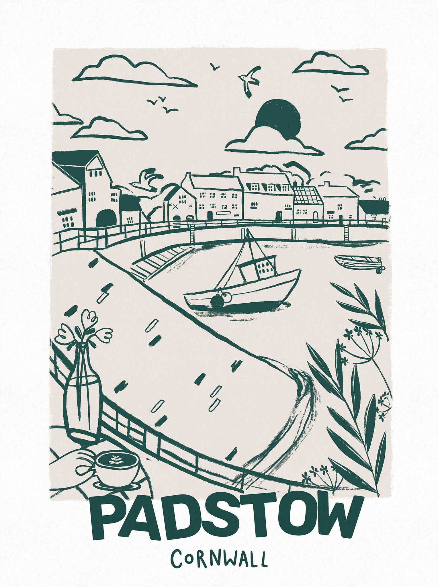 Framed Print-WF1264F - Padstow Small Framed Print-Whistlefish