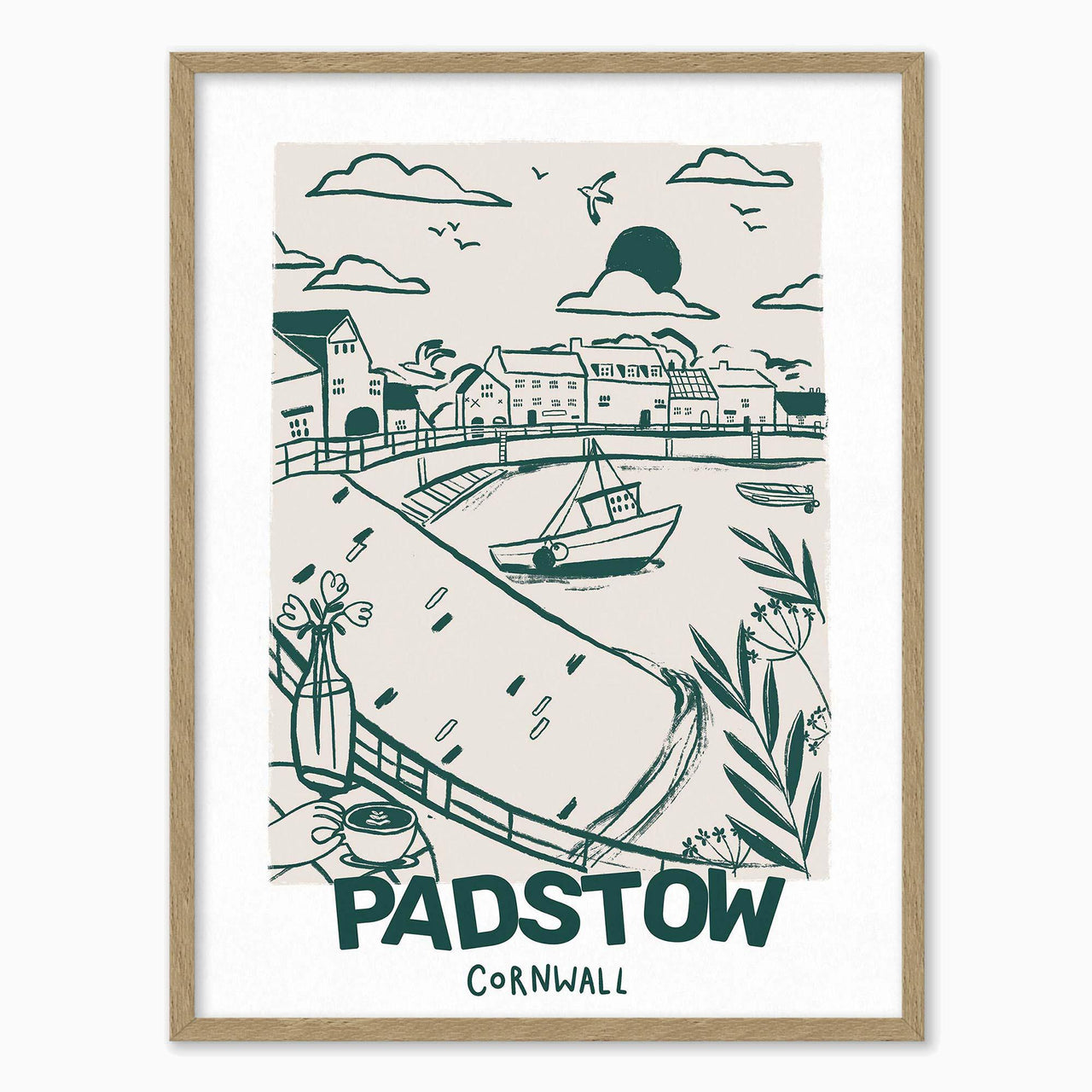 Framed Print-WF1264F - Padstow Small Framed Print-Whistlefish