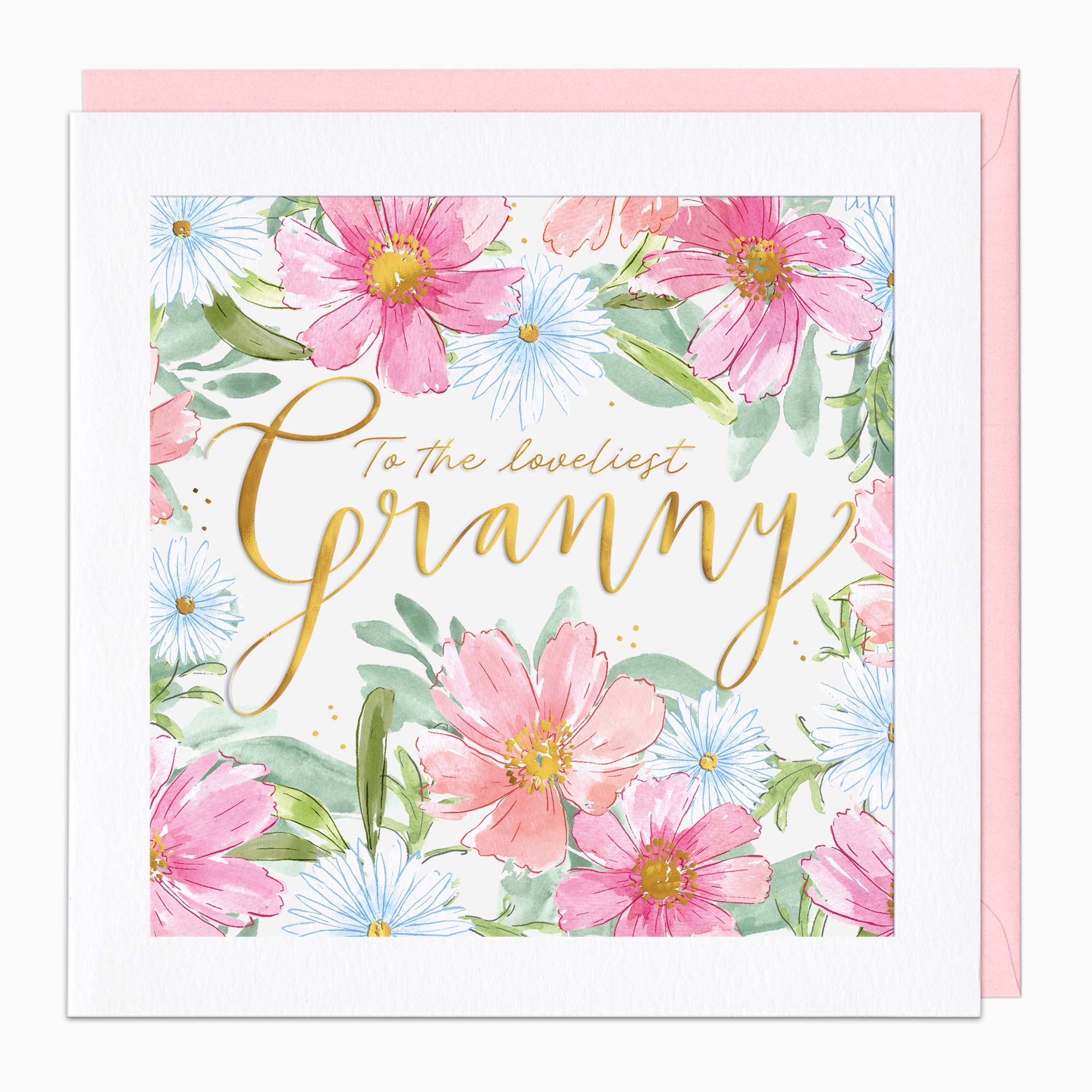 Greeting Card-G513 - Painted Floral Granny Card-Whistlefish
