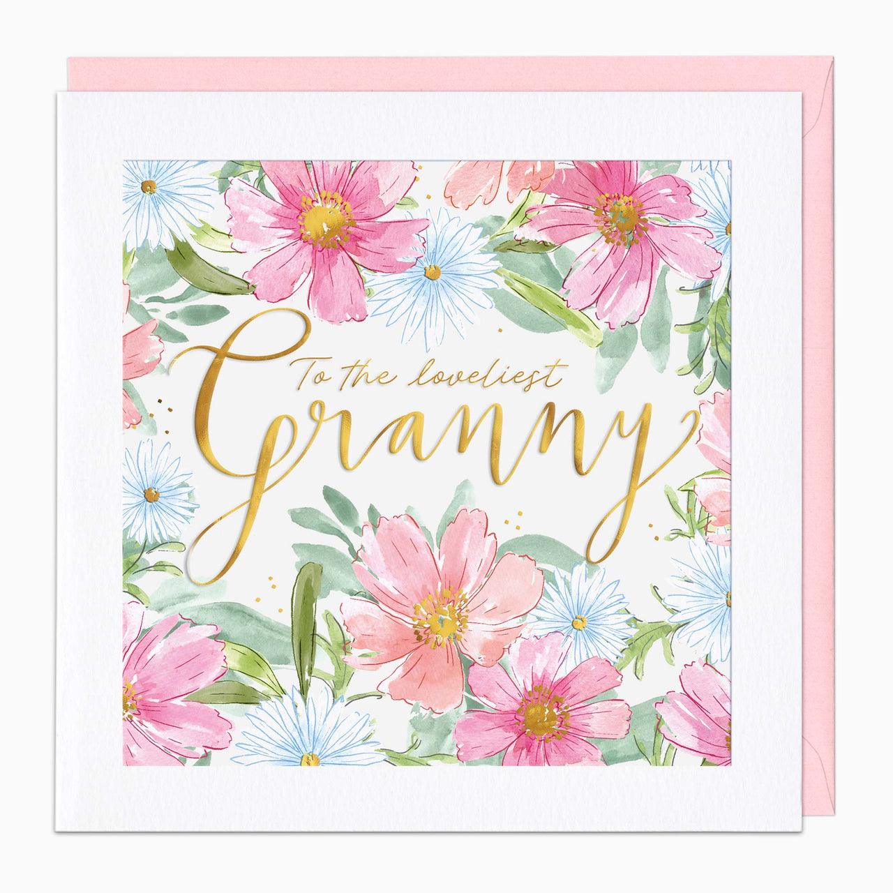 Greeting Card-G513 - Painted Floral Granny Card-Whistlefish
